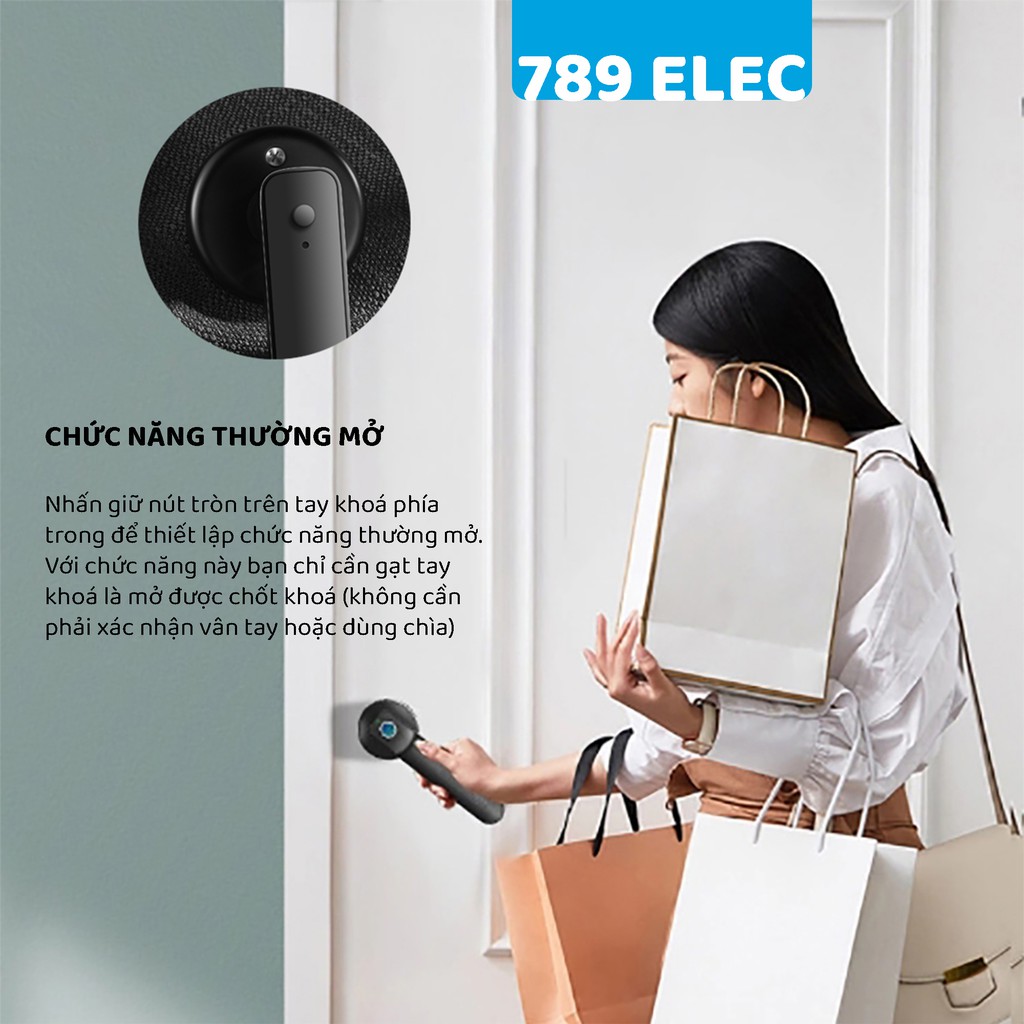 🎁Tặng pin🎁Khóa vân tay cửa thông phòng F130