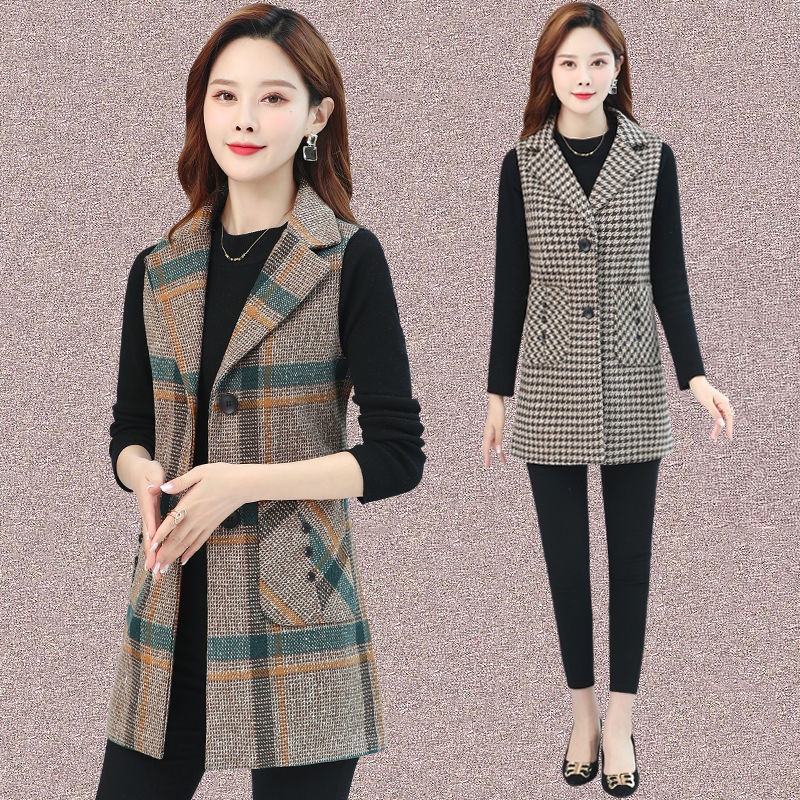 Áo vest của mẹ mùa xuân và mùa thu, trang phục cho người trung niên và cao tuổi