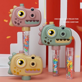 kẹo đồ chơi máy ảnh khủng long chiếu hình có pin
