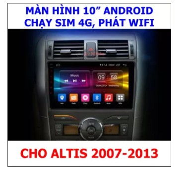 MẶT DƯỠNG LẮP DVD ANDROID CHO XE COROLLA ALTIS 9icnh-10icnh tương thích các đời xe