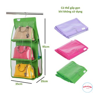 Túi treo bảo quản giỏ túi xách 6 ngăn giữ túi tránh bụi bẩn - br00511