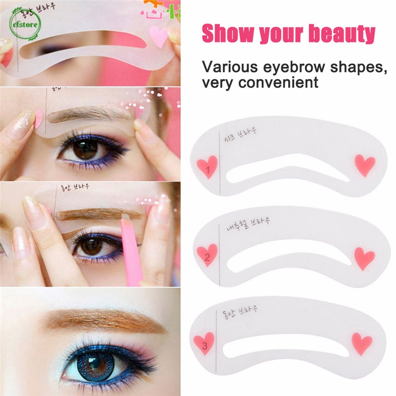 [Hàng mới về] Khuôn Vẽ Lông Mày 3 Kiểu Tiện Dụng