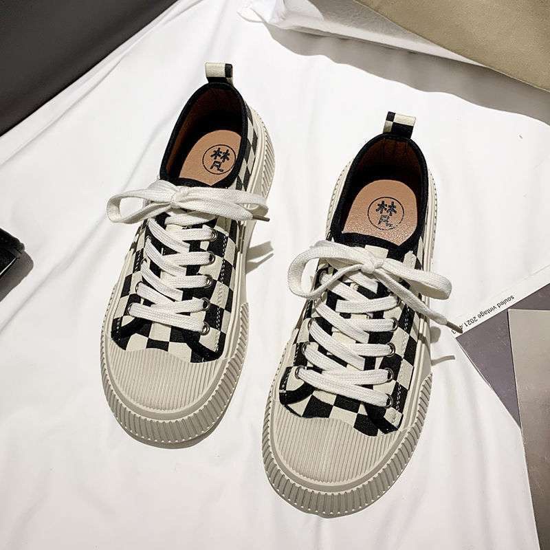 Giày nữ sneaker thể thao sọc caro bigsize độn đế giá rẻ HAVAVA G010