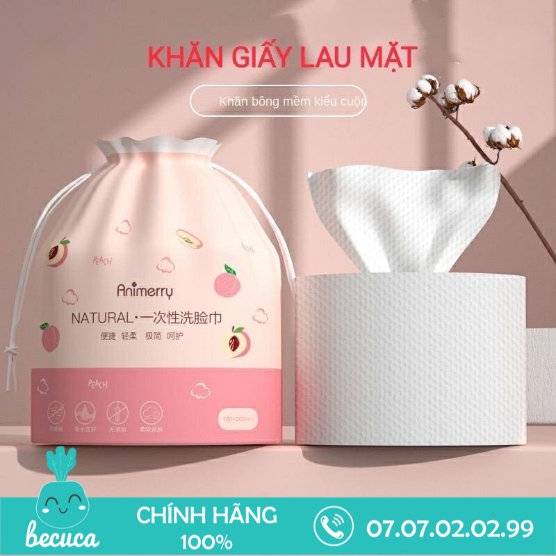 Khăn Mặt Khô Animerry Dùng 1 Lần Lau Khô, Lau Ướt , Giấy Lau Mặt Dùng 1 Lần