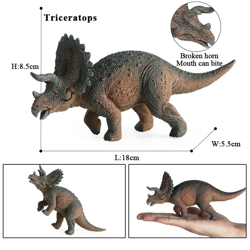 Đồ chơi mô hình khủng long 3 sừng triceratops gập được hàm