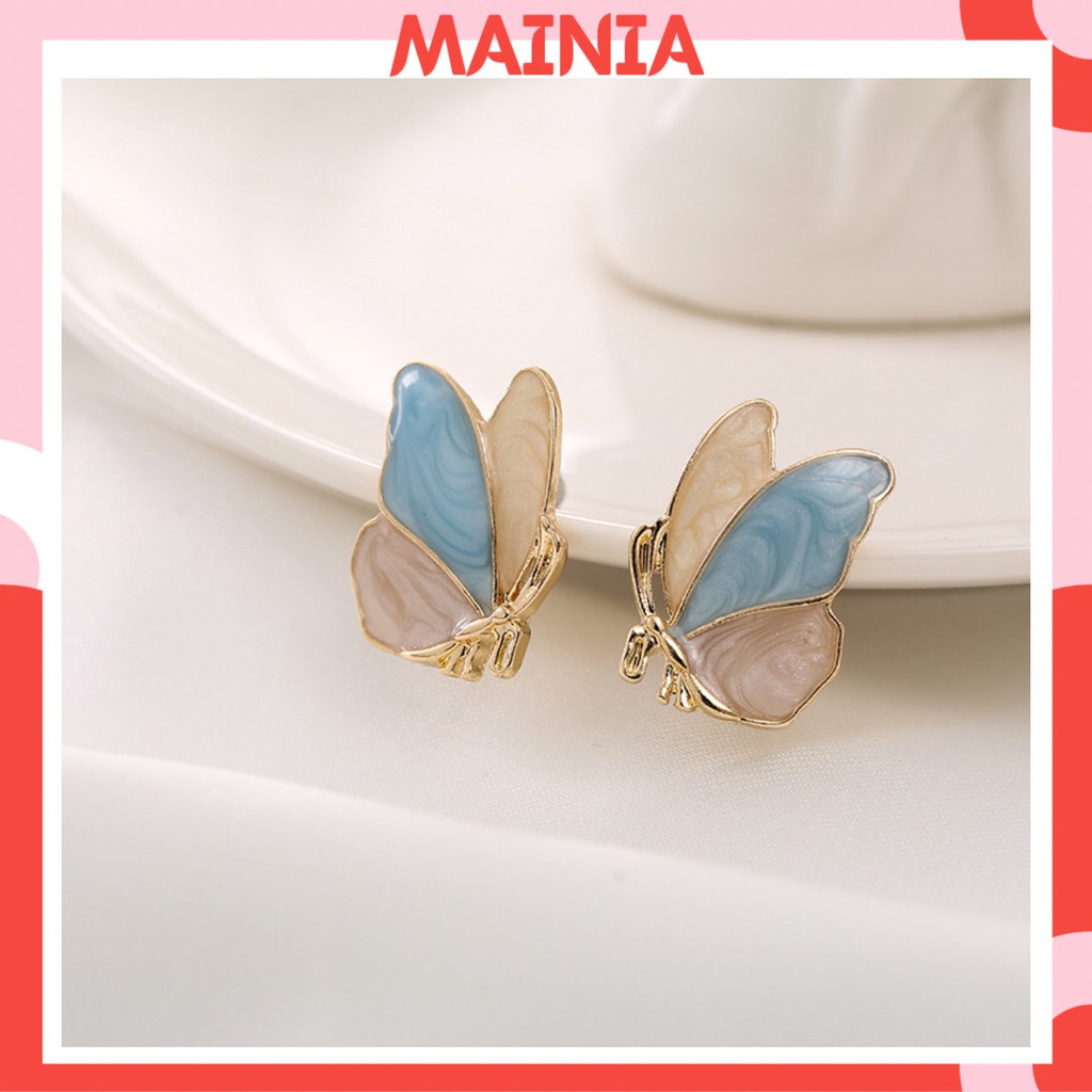 Bông Tai Hàn Quốc Hot Trend Hình Bướm 3 Màu Xinh Xắn Mainia Shop
