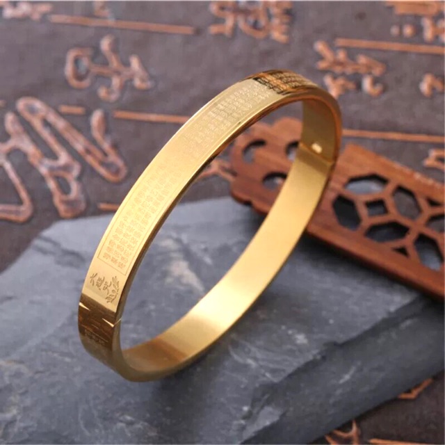 Vòng tay titan khắc chú đại bi dạng tròn