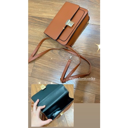 Túi xách đeo chéo nữ da bóng thời trang retro trơn basic - Order taobao quảng châu