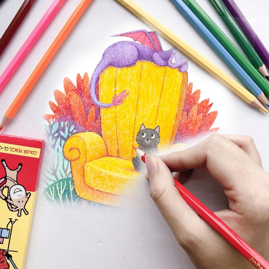 Bút Chì Màu 2 Đầu Hộp 12 Màu CLASSMATE Chất Liệu Cao Cấp ,Mềm Mịn, An Toàn Cho Bé Tập Tô Hộp 6 Cây AM-CL301
