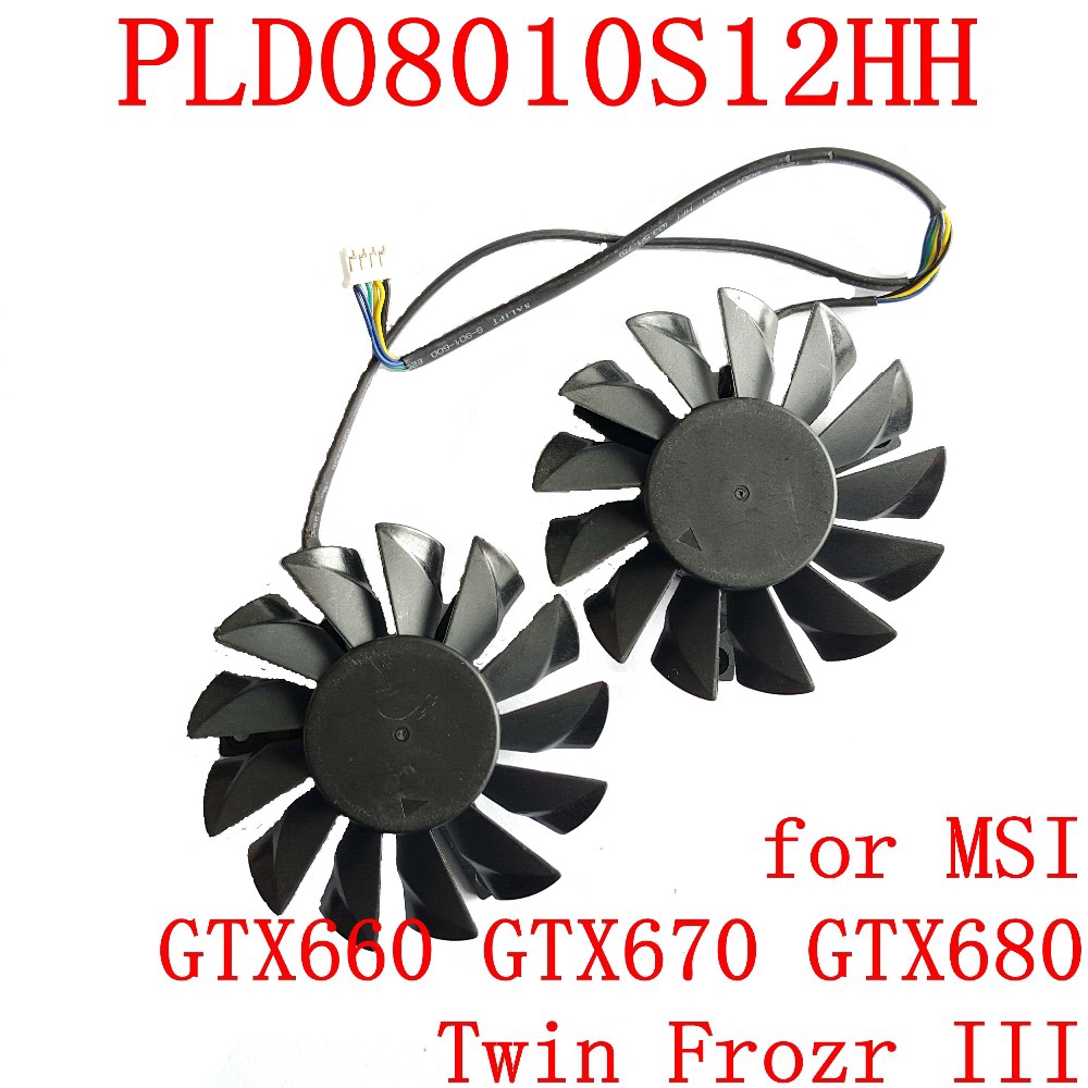 Mới POWER LOGIC PLD08010S12HH 74mm 52mm 12V 0.35A 4Pin cho quạt đồ họa MSI GTX660 GTX670 GTX670 GTX80oz