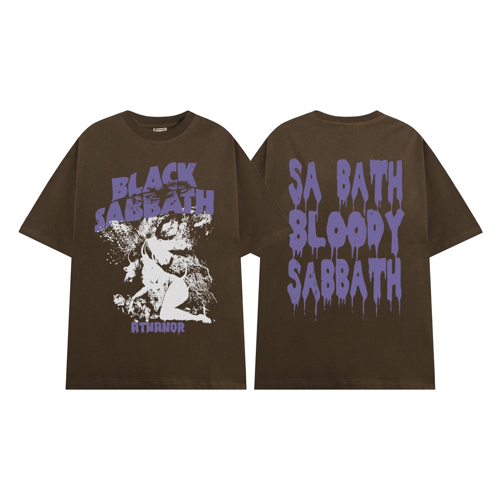 Áo phông ATHANOR form rộng tay lỡ chất liệu 100% cotton unisex mẫu Black Sabbath