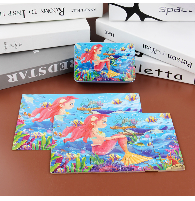 [Hàng Săn Sale] [được chọn mẫu] XẾP HÌNH GỖ PUZZLE 60 MẢNH HỘP THIẾC CHO BÉ_Trò Chơi phát tiển tư duy