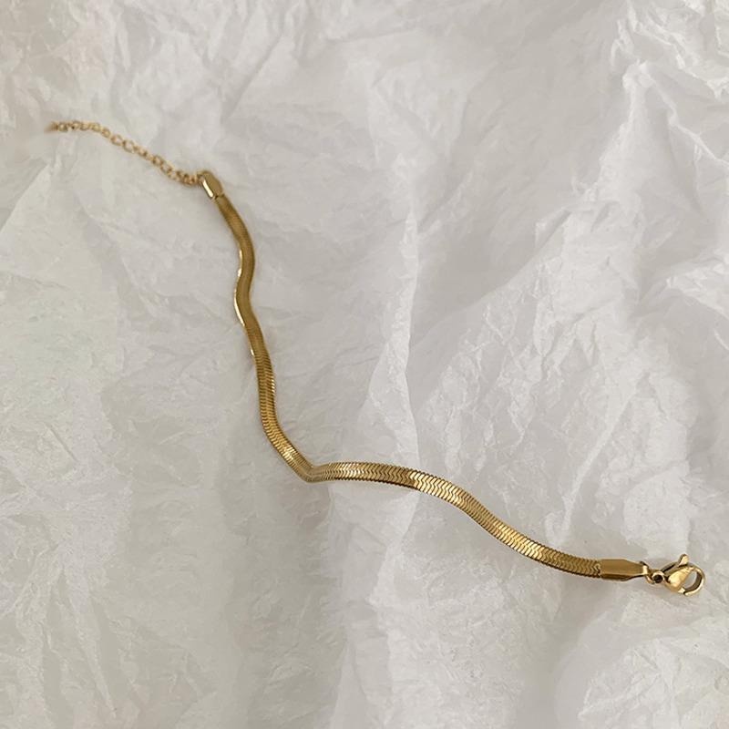 Vòng Tay Xương Rắn Phẳng Phong Cách hip hop Thời Trang Cá Tính