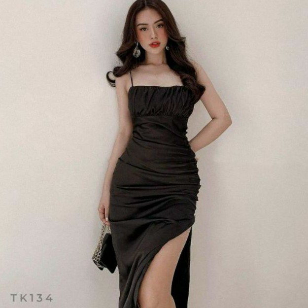 Đầm body đen 2 dây(ẢNH THẬT 100%) đầm đen dự tiệc