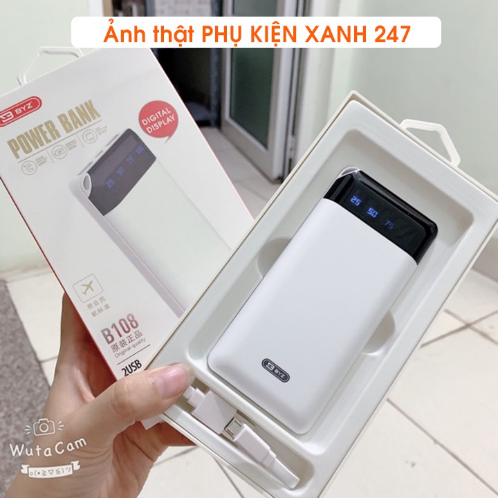 Sạc Dự Phòng Cao Cấp ⚡️𝐁𝐇 𝟏𝟐 𝐓𝐇𝐀́𝐍𝐆⚡️Pin Bền, Tiện Lợi B108 - 10000mah Chính hãng