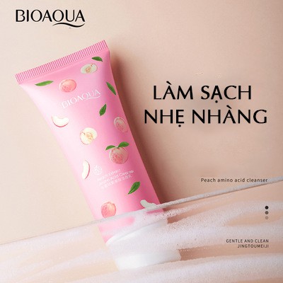 Sữa Rửa Mặt Chứa Axit Amin Hương Đào Tạo Bọt Nhẹ Nhàng Làm Sạch Dưỡng Ẩm Và Làm Trắng Bioaqua  Nội địa trung