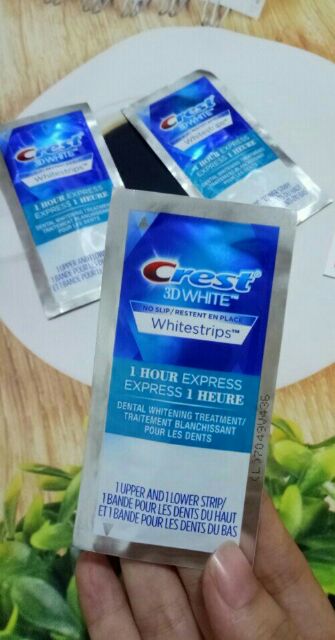 📢Miếng dán trắng răng cấp tốc Crest 3D White 1-Hour Express ( Loại mạnh )