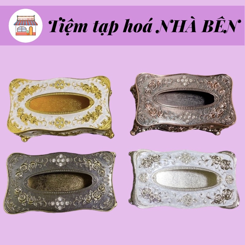 Hộp đựng giấy mạ vàng bằng đồng Hoàng Gia