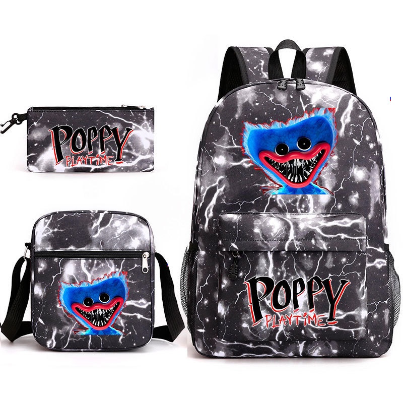 Set ba lô + túi đựng bút chì in hình poppy playtime cho bé