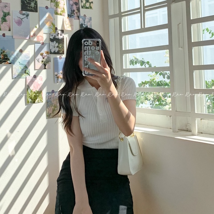 ÁO LEN DỆT KIM NGẮN TAY CỔ POLO - ATN117 | BigBuy360 - bigbuy360.vn