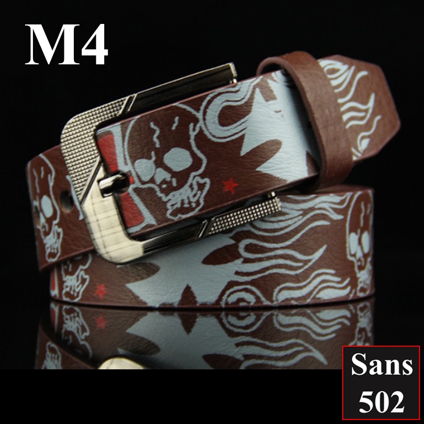Thắt lưng nam hiphop đầu lâu Sans502 dây nịt hoạ tiết thời trang đẹp phong cách hip hop cá tính trẻ trung unisex bản to