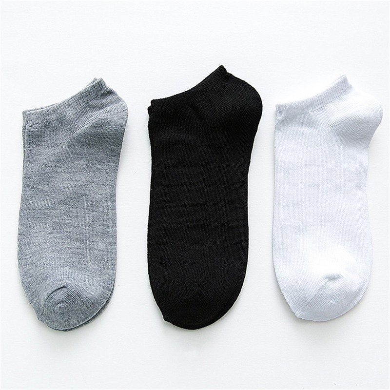 Vớ Cotton Cổ Thấp Thoáng Khí Màu Trơn Thời Trang Cho Nam