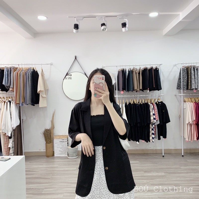 Áo blazer tay ngắn thanh lịch chất đẹp dành cho nữ (Ảnh thật) | BigBuy360 - bigbuy360.vn
