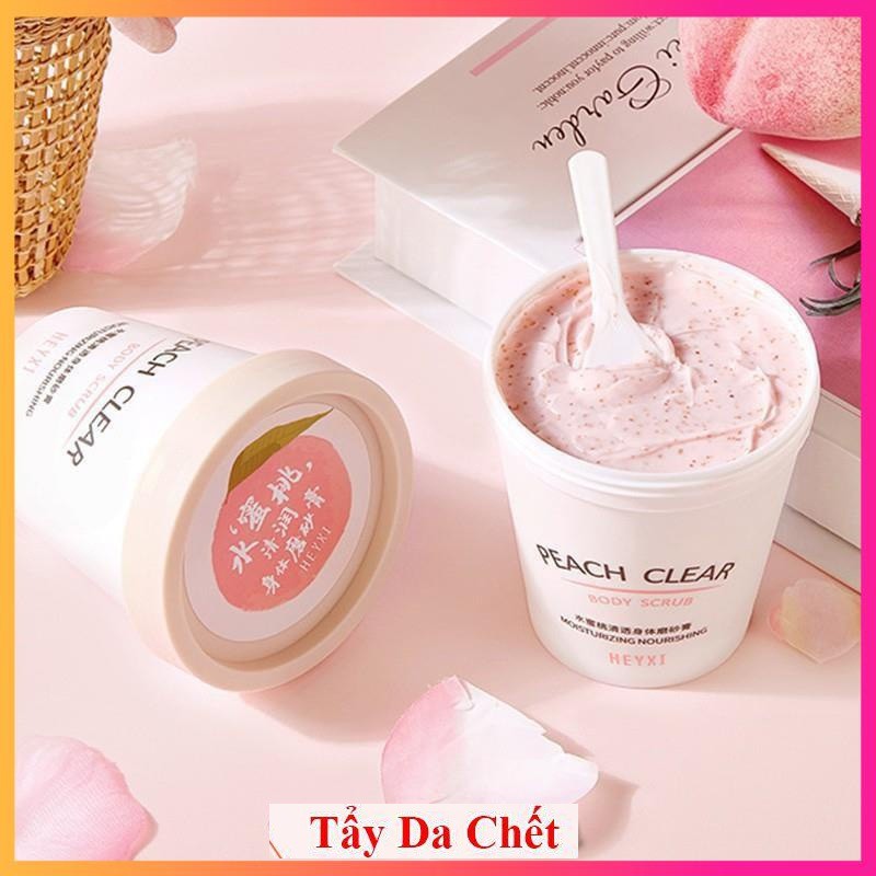 Hũ tẩy da chết hương đào Body Scrub HEYXI Peach Clear 200g BSH2