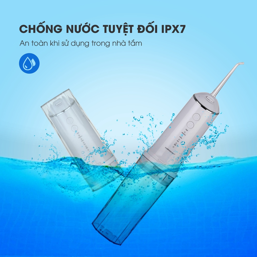 Combo Máy tăm nước Du Lịch WaterPush 1904 màu Trắng + Kem đánh răng Phoca chính hãng Thái Lan