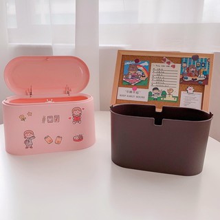 Thùng Rác Mini Cute Dạng Ấn