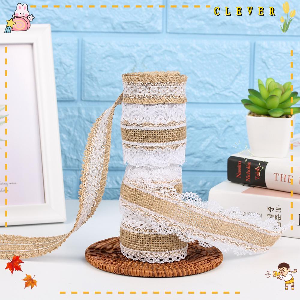 CLEVER 2M DIY Crafts Burlap Ribbon Vintage Wedding Decoration Lace Party Supplies