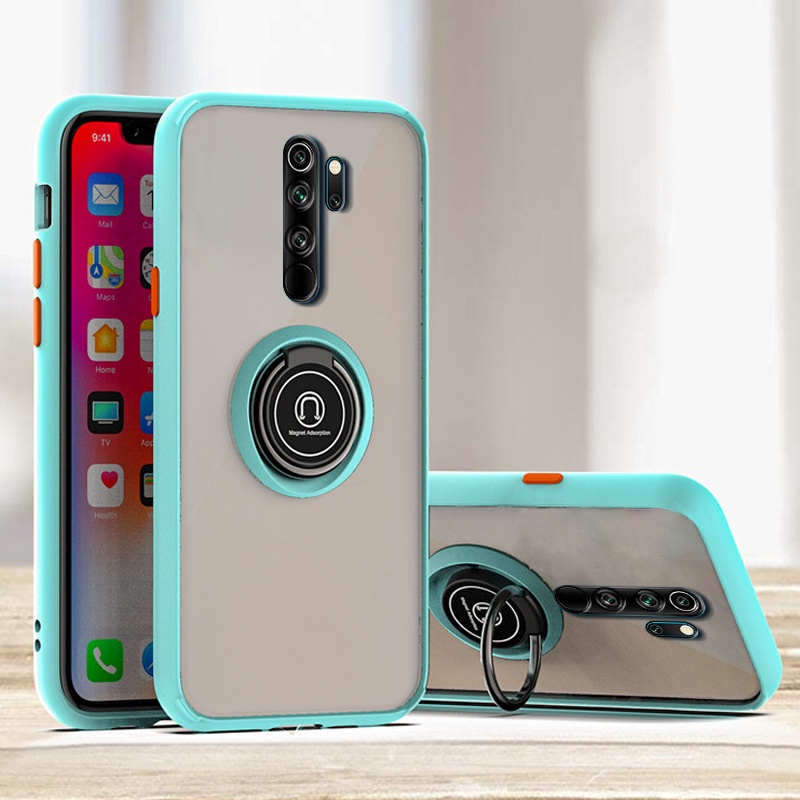 Ốp Điện Thoại Chống Rơi Có Vòng Đỡ Xoay 360 Độ Màu Tương Phản Cho Xiaomi Redmi Note 8 2021 Note 8 Pro