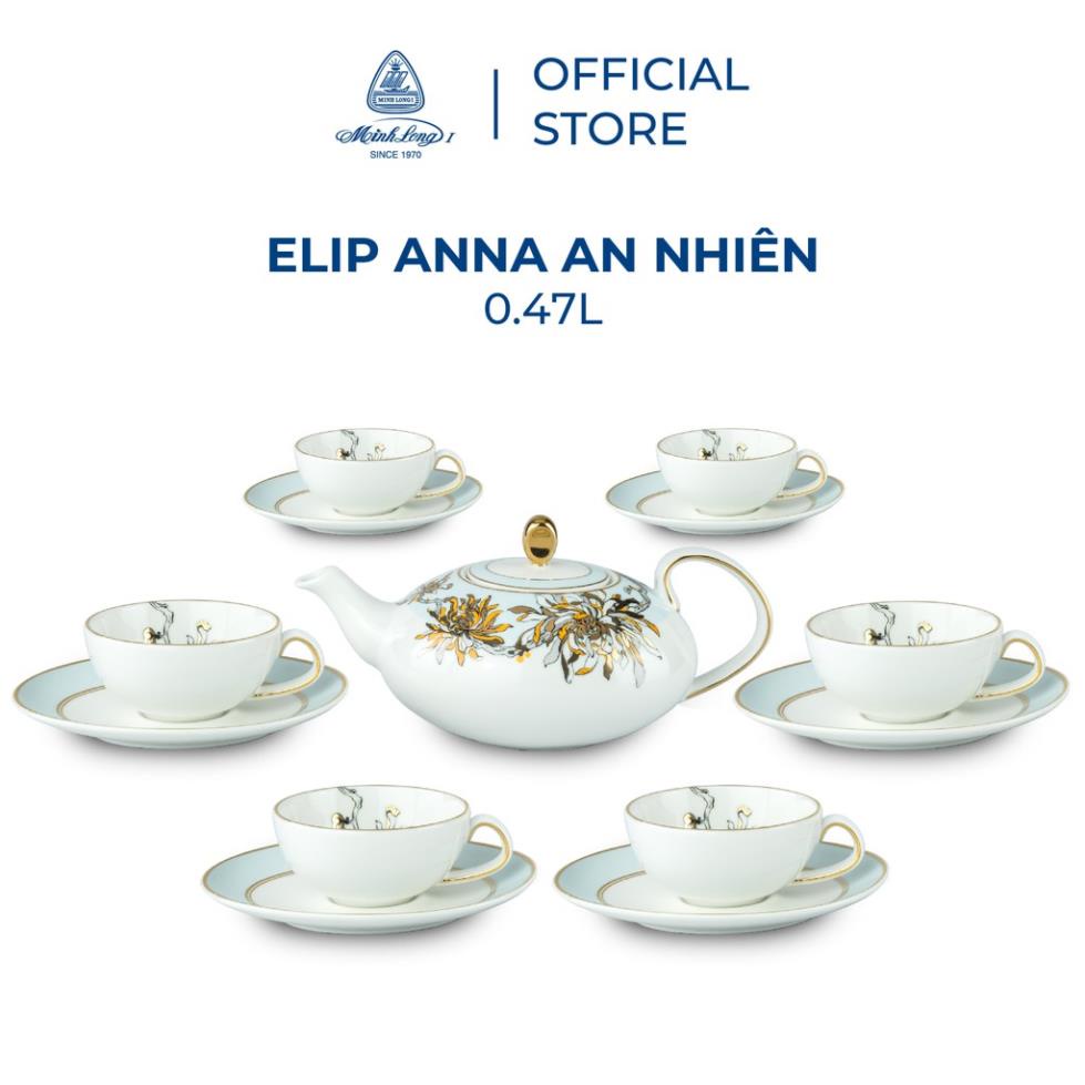 Combo Trung Thu Minh Long: Bộ trà - Hũ trà An Nhiên (combo 1) kèm hộp và túi quà tặng sang trọng