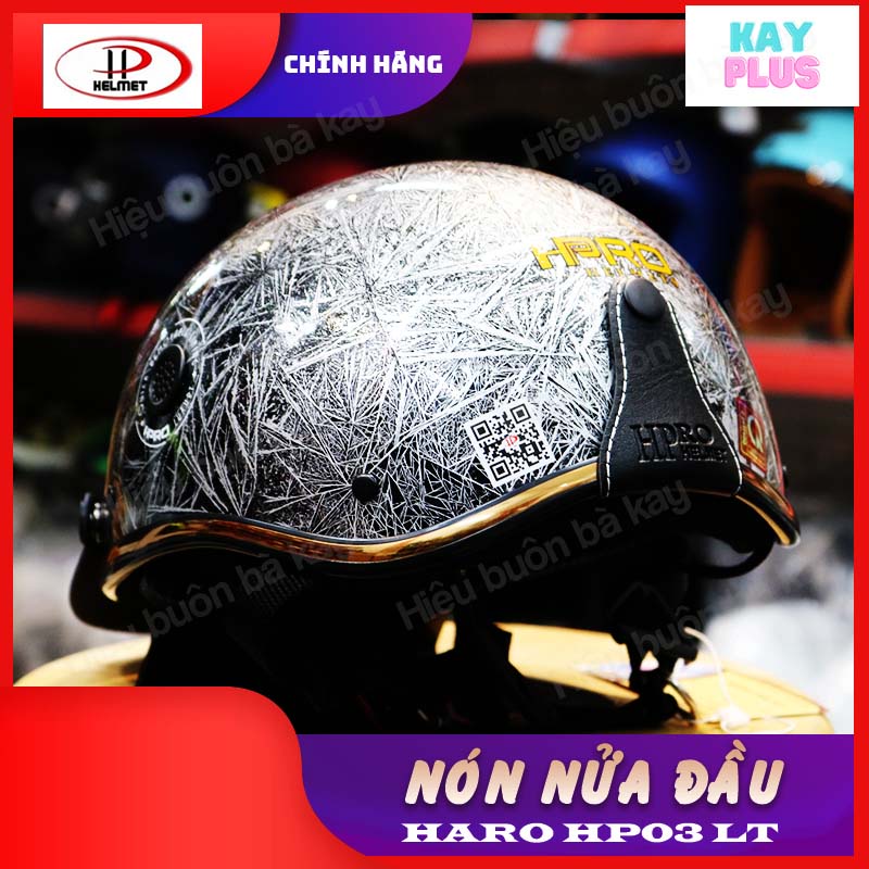 Mũ, nón bảo hiểm 1/2 HP03-LT có mái che