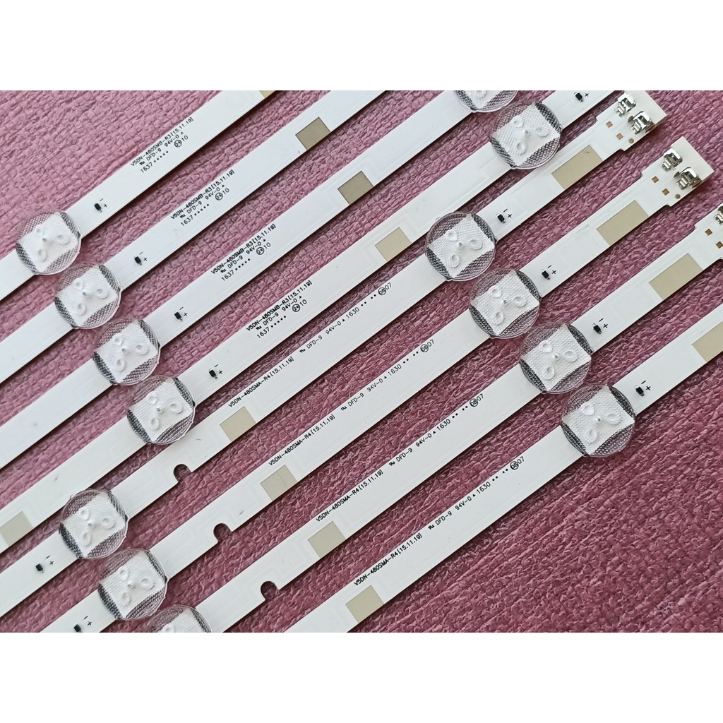 THANH LED TIVI SAMSUNG 48J5200 48J5000 MỚI 100% BỘ 4 THANH DÀI MỖI THANH 8 BÓNG 3v GỒM 8 KHÚC NỐI LẠI V5DN-480SMA-R4