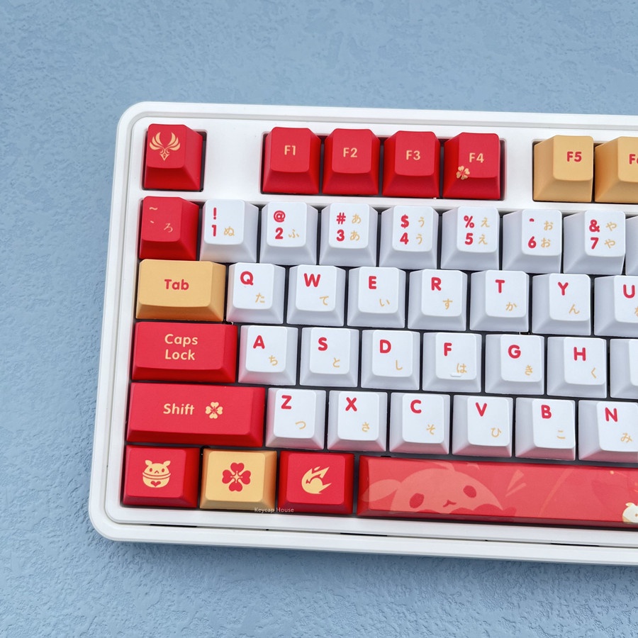 128 phím Genshin Impact Klee Keycap Cherry Profile Anime PBT Dye Sub Bàn phím cơ học Keycap