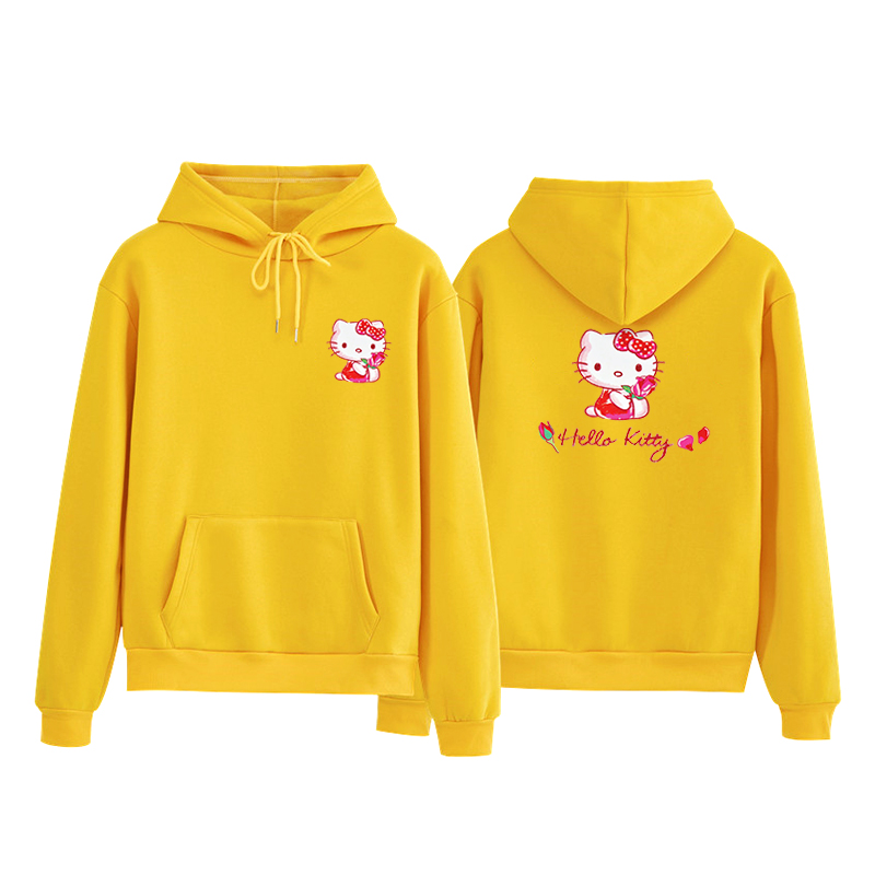 Áo Hoodie Dáng Rộng In Hình Hello Kitty 10 Màu Thời Trang Hàn Quốc Cho Nữ