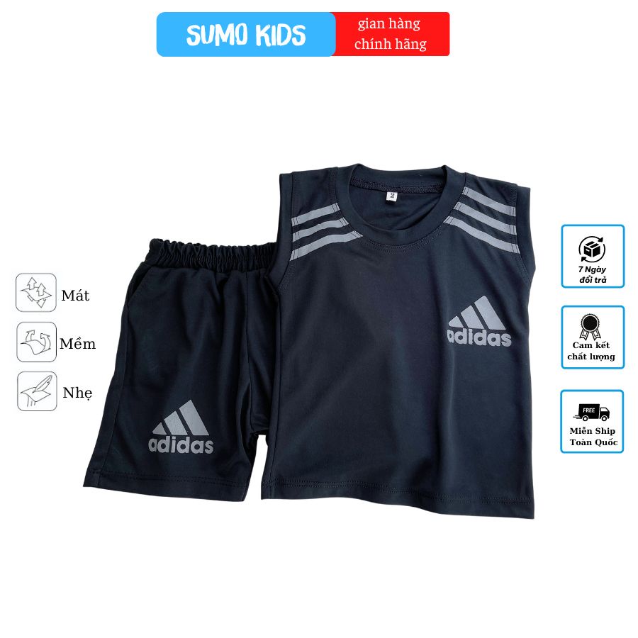 Bộ Ba Lỗ Bé Trai, Bé Gái A di đát SUMO KIDS Vải Thun Lạnh Basic Nhiều Màu, Bộ Quần Áo Cho Bé 3 Lỗ Mặc Hè Thoáng Mát