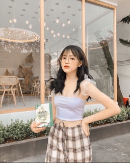 (có bán sỉ,ảnh thật,hoả tốc)🌽 ÁO LILY CROPTOP🌽(ÁO CỘT NƠ VAI)