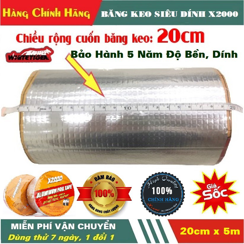 Băng keo X2000 chống thấm siêu bám dính mọi bề mặt chống thấm nước và chịu nhiệt cực tốt (khổ 20cm)