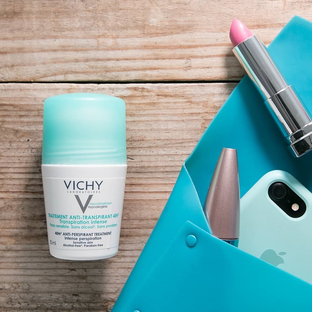 Lăn Khử Mùi VICHY 48h Traitement Anti- Transpirant (50ml) - Giúp Khô Thoáng Vùng Da Dưới Cánh Tay