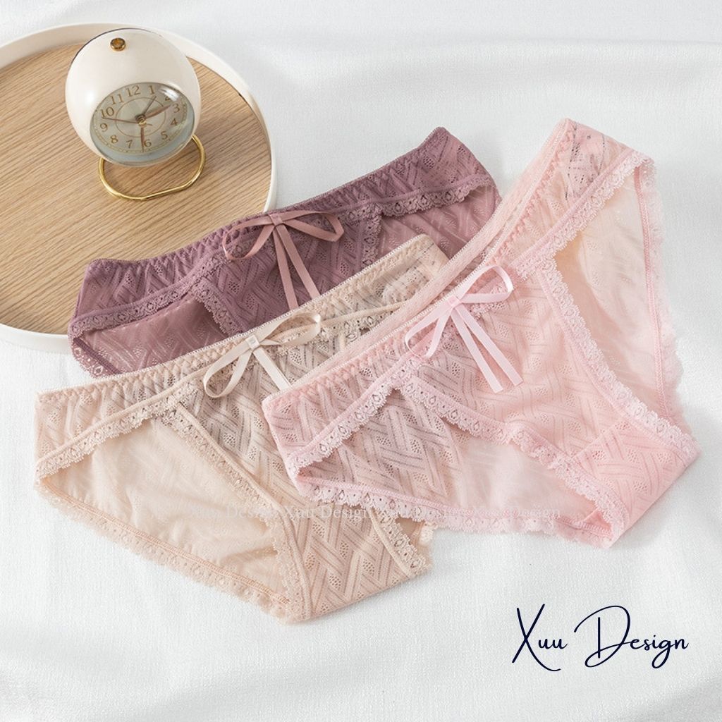 Quần lót ren gấm xuyên thấu sexy gợi cảm, quyến rũ thoáng khí - Wexuu Design QC124