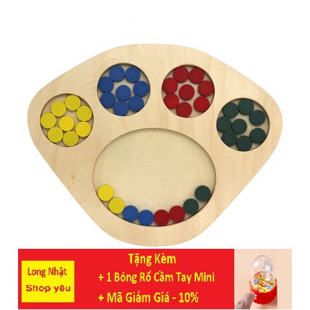 Đồ Chơi Gỗ - Khay Đựng Phân Loại Màu - Giáo cụ montessori