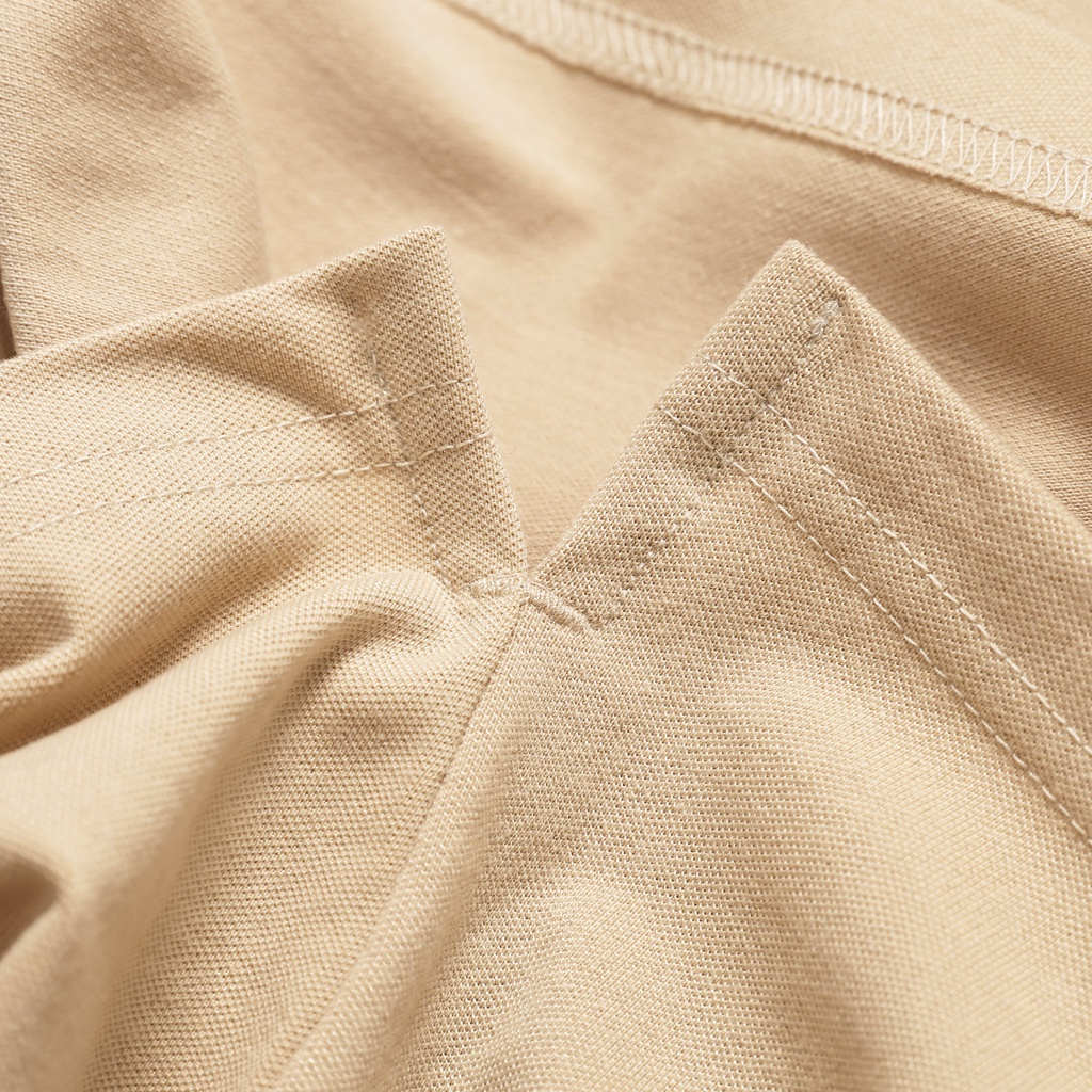 Áo Polo tay phối bo họa tiết ong thêu ngực Camel Ceffylo, vải Cotton mềm mịn - CEFFYLO