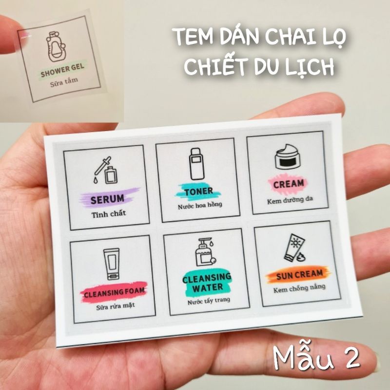CHAI PET NHỰA NÚT BẬT 100ml/50mlTEM DÁN CHỐNG NƯỚC