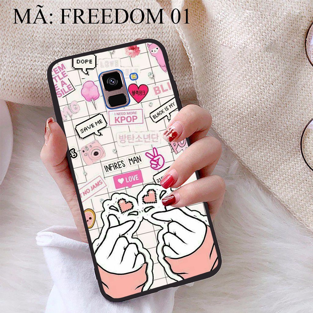 Ốp lưng Samsung A8 Plus 2018 viền dẻo TPU BST Phong Cách Freedom