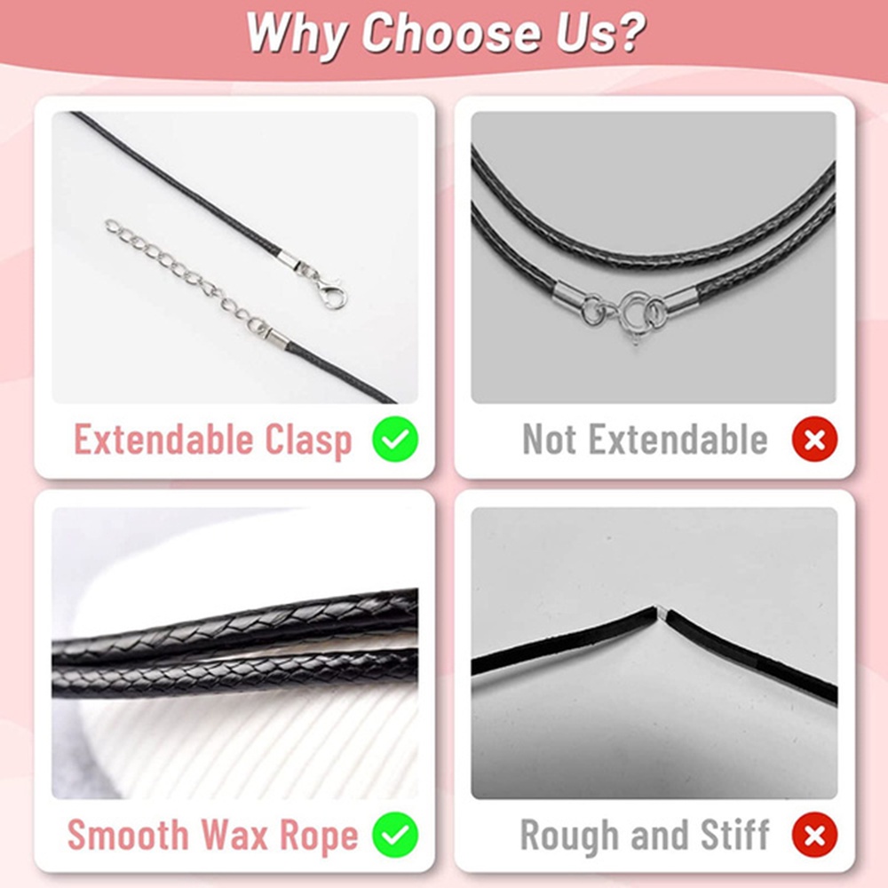 Set 10 Dây Da 1.5mm Chuyên Dụng Cho Làm Trang Sức