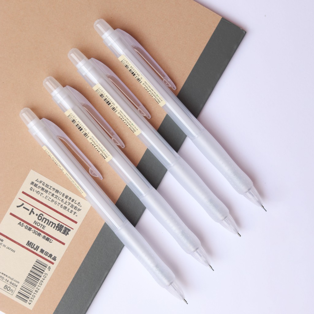 Bút Chì Bấm Dupe Muji Polycarbonate Ngòi 0.5 mm Phiên Bản Cao Cấp