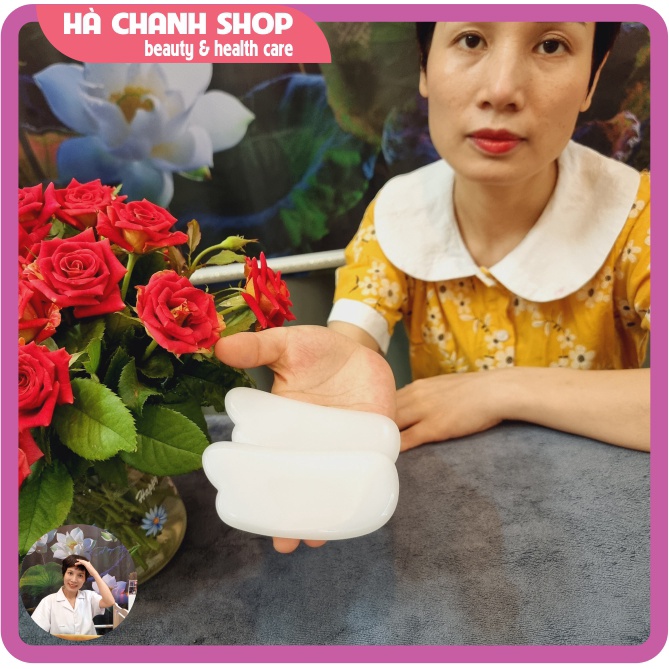 Miếng Cạo Massage Hình Bán Nguyệt Bằng Đá Trắng Đẹp Mát Xa Mặt Dụng Cụ Spa Dưỡng Sinh Chăm Sóc Cơ Thể