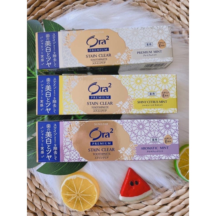 Kem đánh trắng răng Ora2 Premium Stain Clear 100g - Nội Địạ Nhật